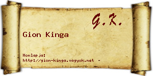 Gion Kinga névjegykártya